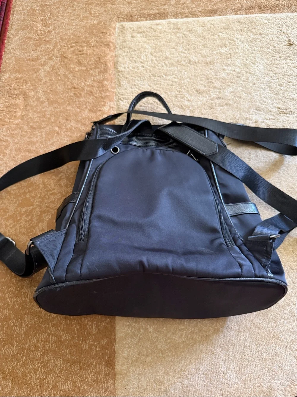 Younne Men's Black Nylon Backpack